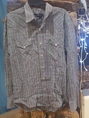 Ben simon Plaid Shirt in Green & Purple